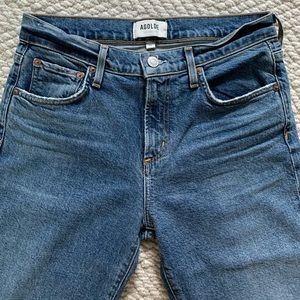 NWOT AGOLDE Toni mid rise straight jeans in Dime wash